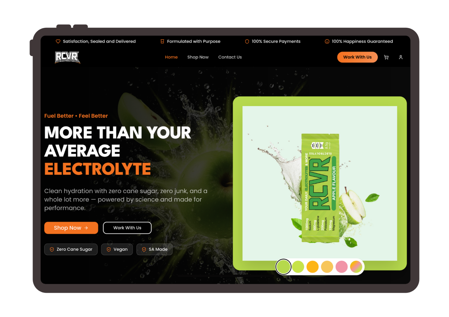 RCVR Electrolytes storefront