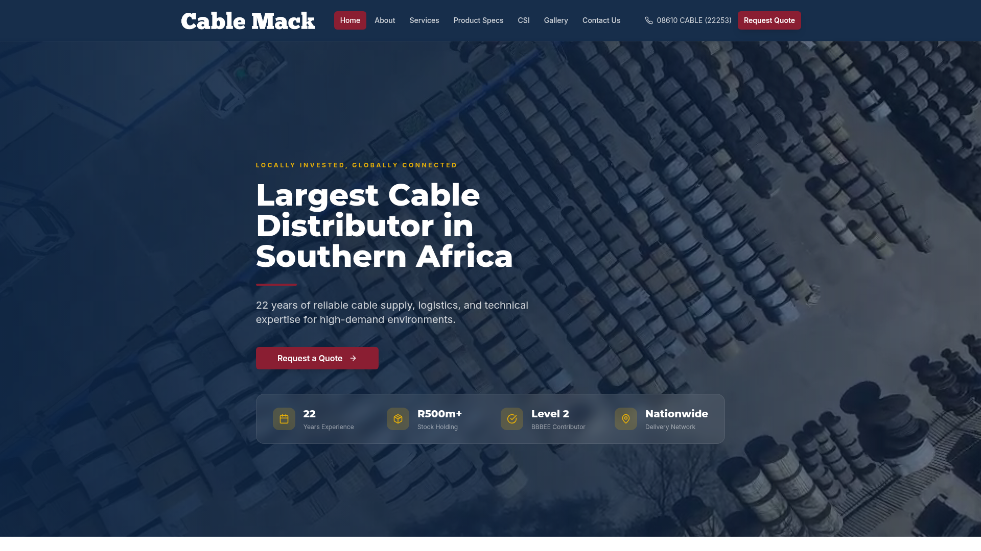 Cable Mack website screenshot
