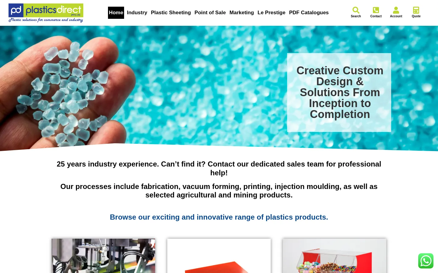 Plastics Direct live site preview