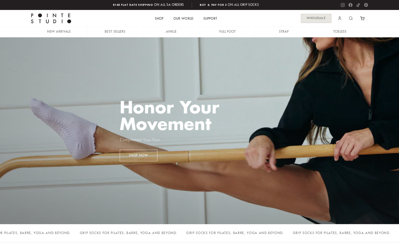 Pointe Studio live site preview