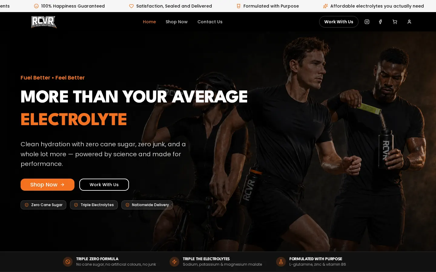 RCVR Electrolytes storefront