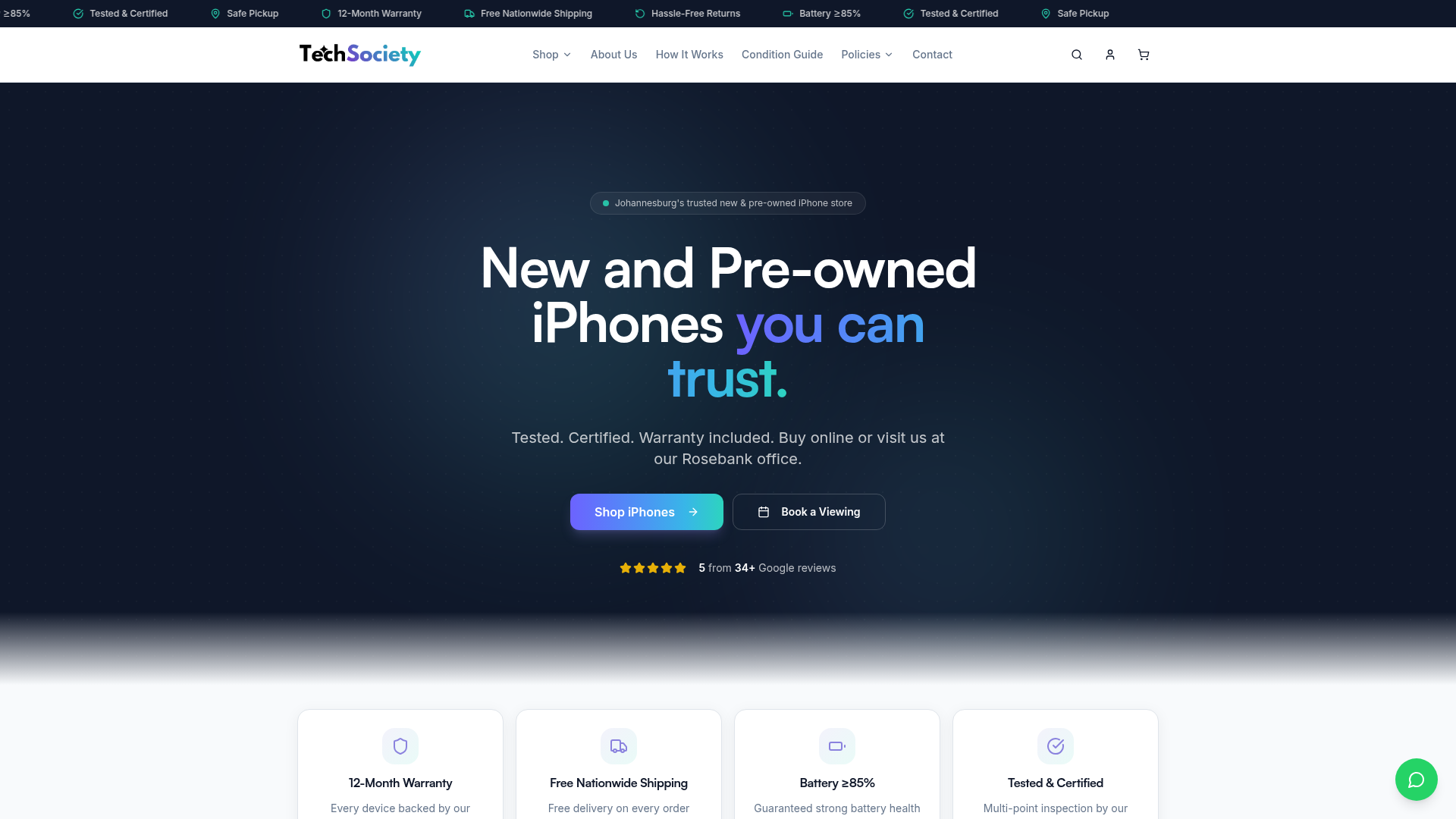 Tech Society website screenshot